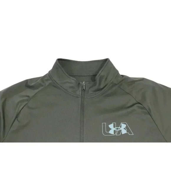 Under Armour Mens ¼ Zip Loose Long Sleeve Training Top Heatgear Medium Olive XL - Picture 1 of 13